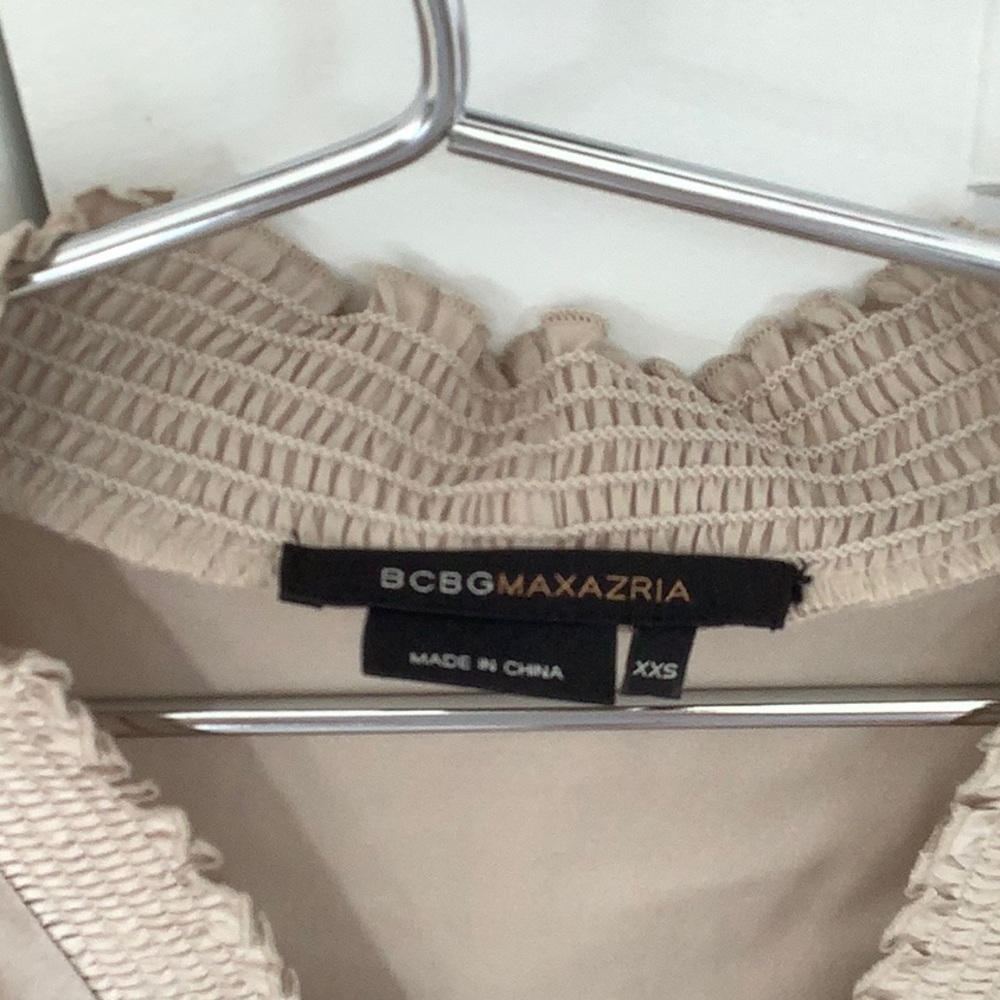 BCBGMaxAzria Cream Midi Dress with Timeless Elegance - Picture 2 of 5